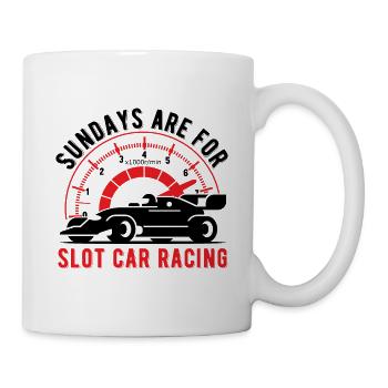 Les dimanches sont pour les courses de voitures de circuit Slot Car Cadeau - Mug blanc - blanc - Droite