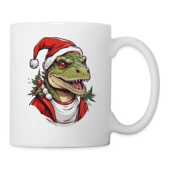 Drôle de Noël dinosaure Père Noël - Mug blanc - blanc - Droite