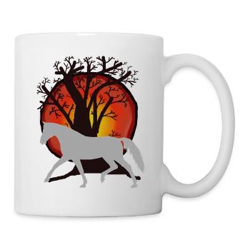 Chevaux, Chevaux, Cheval Sauvage, Nature, Nature Sauvage, Soleil, Cheval - Mug blanc - blanc - Droite