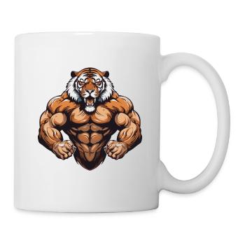 Tiger Muscles Beast Workout Gym - Mug blanc - blanc - Droite