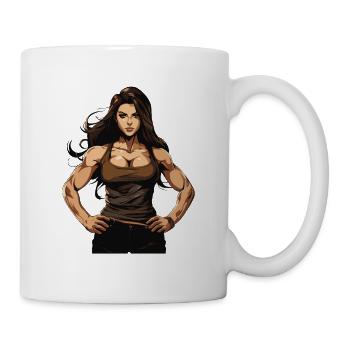 Femme Muscles Séance D’entraînement Gym Fille - Mug blanc - blanc - Droite