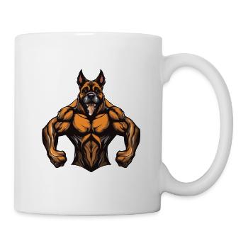 Dog Muscles Fitness Bodybuilding - Mug - white - Right