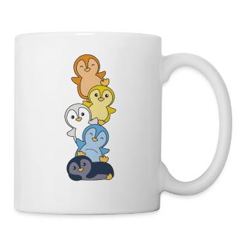 Aroace Flag Pride LGBTQ Cute Penguin Stack - Mug - white - Right