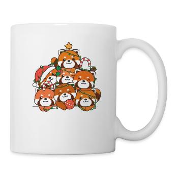 Roter Panda Weihnachtsbaum lustige Tier - Tasse - Weiß - Rechts