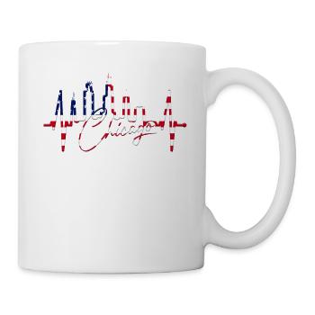 Chicago Skyline Heartbeat USA Heart I Love Chicago - Mug - white - Right