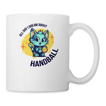 Handballspielerin Handball-Ball Handballer Katzen - Tasse - Weiß - Rechts
