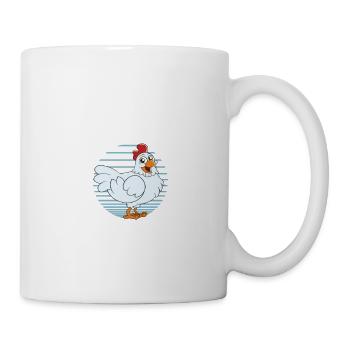Lustiger Hühner Spruch Huhn - Tasse - Weiß - Rechts