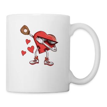 Valentine's Day Dabbing Heart Funny Athletic - Mug - white - Right