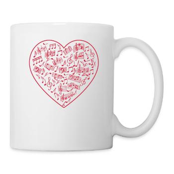 Cute Heart Shape Musiknoten Musikliebhaber - Tasse - Weiß - Rechts