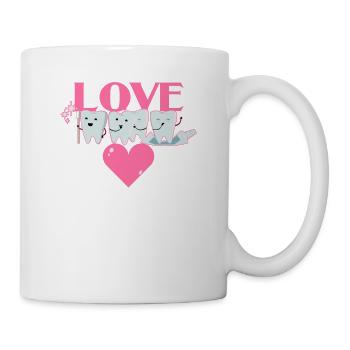 Tg Dents D’amour Dentaire Dentiste Saint Valentin - Mug blanc - blanc - Droite
