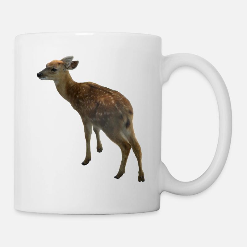 faon, naturel, cerf, mignon, animal de la forêt, - Mug blanc - blanc