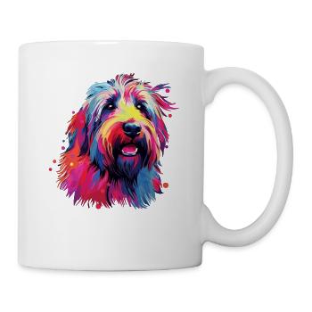 Aquarelle coloré Bearded Collie - Mug blanc - blanc - Droite