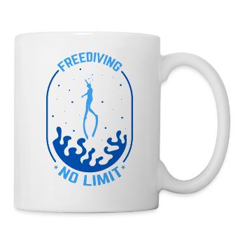 Tauchen, Apnoetauchen, Apnoe No Limit Freediving - Tasse - Weiß - Rechts