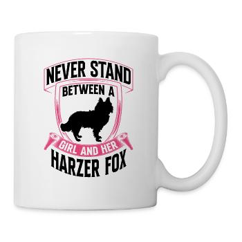 Girl and her Harz Fox Old German Herding Dog - Mug - white - Right