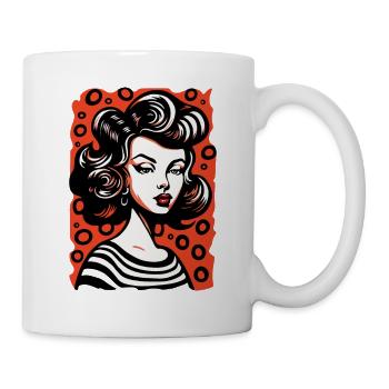 Pin-up de style des années 50 : Dessin animé Art Femme - Mug blanc - blanc - Droite