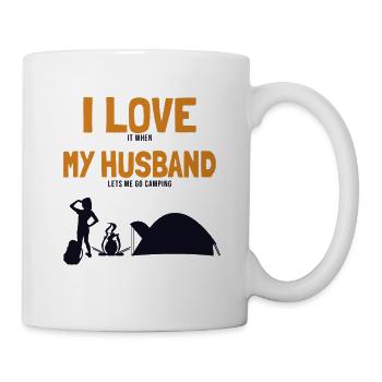 J’aime mon mari Camping Camping Tentes - Mug blanc - blanc - Droite