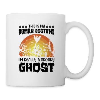 C’est mon costume humain, je suis vraiment un fantôme effrayant - Mug blanc - blanc - Droite
