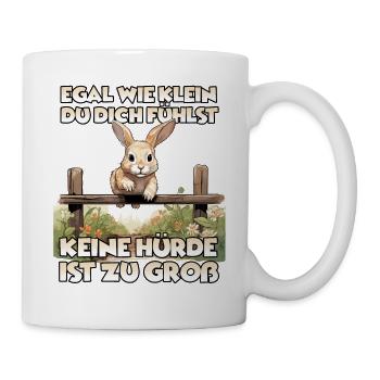 Kaninhop Liebe: Trainiere mit Herz für deine Hasen - Tasse - Weiß - Rechts