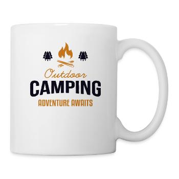 Outdoor Camping Adventure Awaits Zelten Glamping - Tasse - Weiß - Rechts