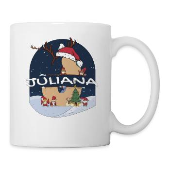 Toller Juliana-Name mit Weihnachtsmütze im Weihnachtsthema - Tasse - Weiß - Rechts