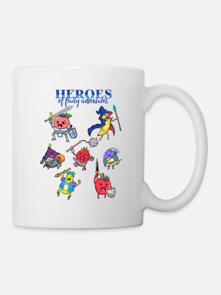 Héros d’aventures fruitées - Cartoon Fruits - Mug blanc - blanc