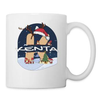 Impressionnant Kenta nom w chapeau de père Noël dans le thème de Noël - Mug blanc - blanc - Droite