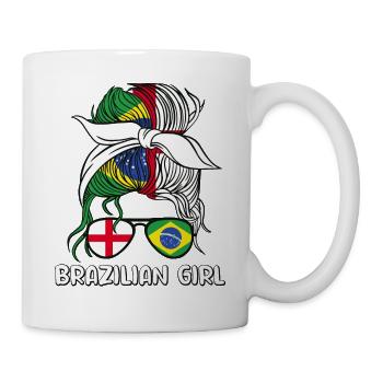 Moitié Brésilienne Moitié Anglaise Fille Brésil Angleterre - Mug blanc - blanc - Droite