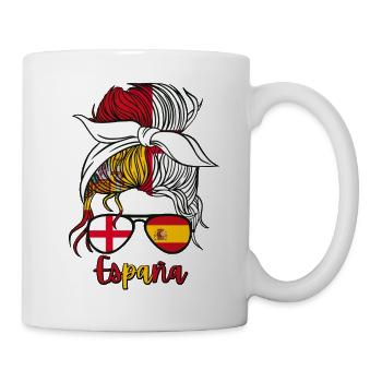 Moitié Espagnol Moitié Anglais Fille Espagne Angleterre Drapeau - Mug blanc - blanc - Droite