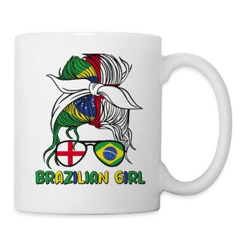 Moitié Brésilienne Moitié Anglaise Fille Brésil Angleterre - Mug blanc - blanc - Droite