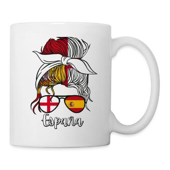 España Moitié Espagnol Moitié Anglais Fille Espagne - Mug blanc - blanc - Droite