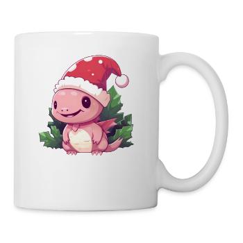 Weihnachts-Axolotl Mistelzweig - Tasse - Weiß - Rechts