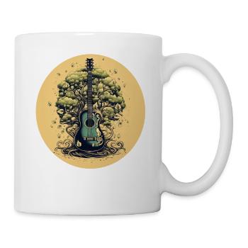 Vintage Acoustic Guitar Tribal Tree - Mug - white - Right