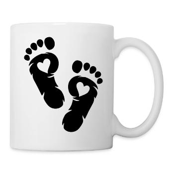 Lovely baby foot print - Mug - white - Right