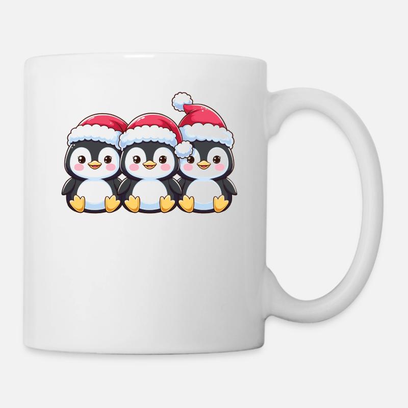 Pinguin Weihnachts Tiere süße Pinguine - Tasse - Weiß