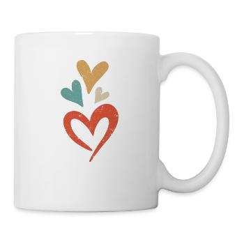 Vintage Hearts Cool Retro Valentinstag Herz Liebe - Tasse - Weiß - Rechts