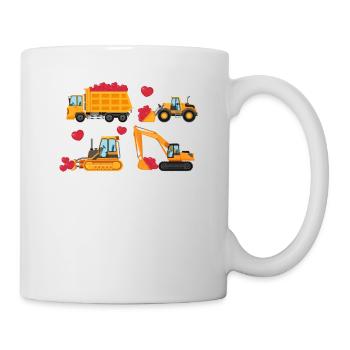 Schweres Gerät Valentinstag Niedlich V-Day Bagger - Tasse - Weiß - Rechts