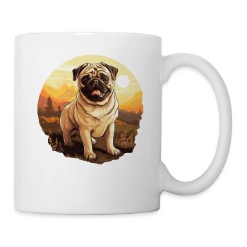 Mops - Tasse - Weiß - Rechts
