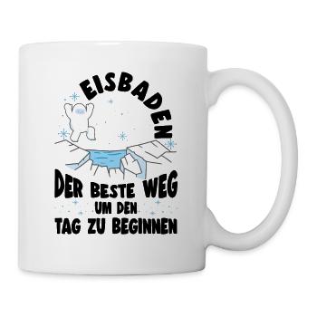 Eisbaden Spruch Eisschwimmer Sonnenbaden Eisbader - Tasse - Weiß - Rechts