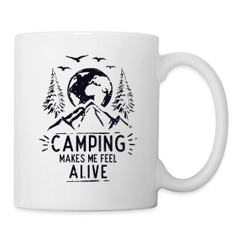 Le camping me fait me sentir vivant Tentes de camping - Mug blanc - blanc - Droite