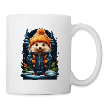 Hedgehog with Winter Hat Happy Hedgehog - Mug - white - Right