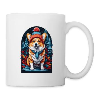 Corgi In Winter Hat Happy Corgi - Tasse - Weiß - Rechts