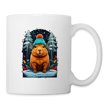 Capibara Mit Wintermütze Happy Capibara - Tasse - Weiß - Rechts