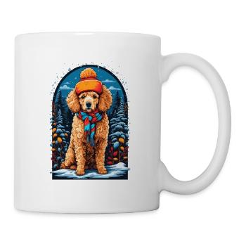 Poodle with Winter Hat Happy Poodle - Mug - white - Right