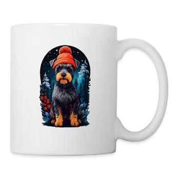 Schnauzer miniature en chapeau d’hiver Happy Miniature - Mug blanc - blanc - Droite