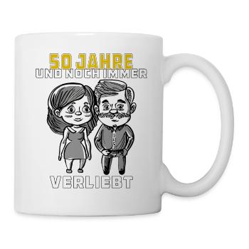 PAAR 50 JAHRE UND NOCH IMMER VERLIEBT - Tasse - Weiß - Rechts