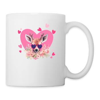Valentinstag lustig Hirsch Jäger Liebhaber - Tasse - Weiß - Rechts