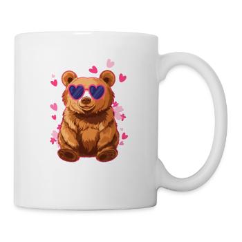 La Saint-Valentin Drôle Ours Amoureux Animal Mignon - Mug blanc - blanc - Droite