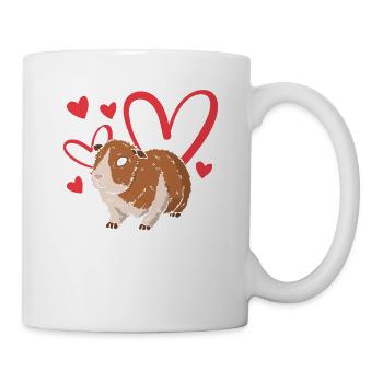 Meerschweinchen-Besitzer Herz Valentinstag lustig - Tasse - Weiß - Rechts