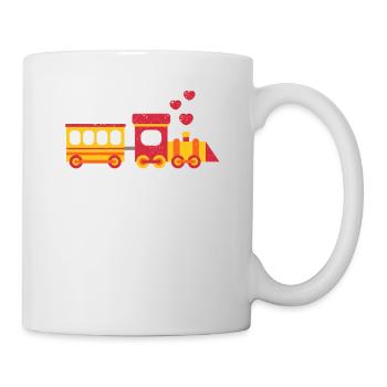 Train Hearts Valentine's Day Cute V-Day Lover Heart - Mug - white - Right