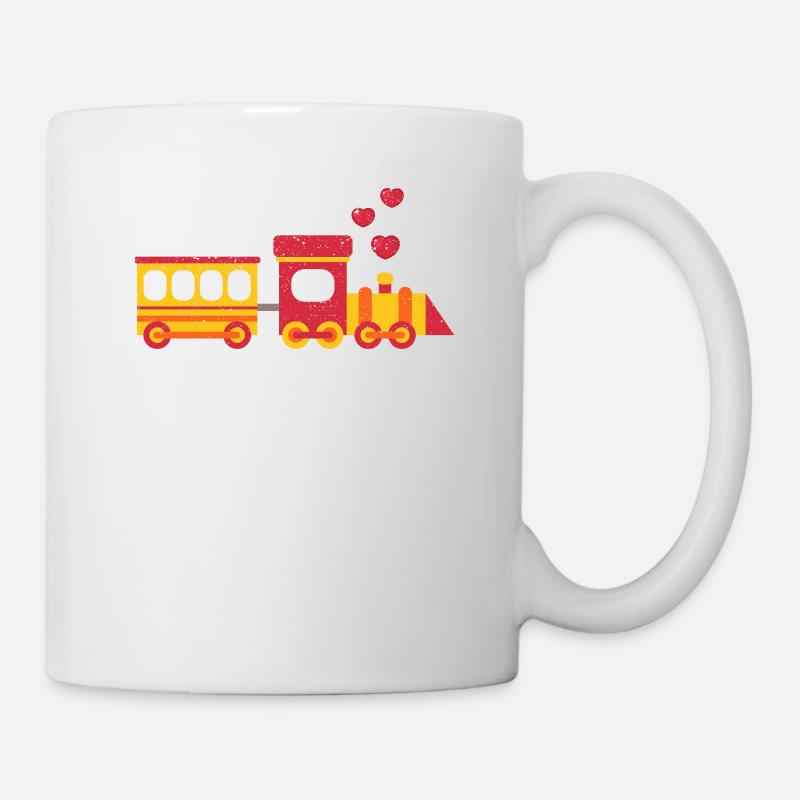 Zug Herzen Valentinstag Niedlich V-Day Lover Herz - Tasse - Weiß